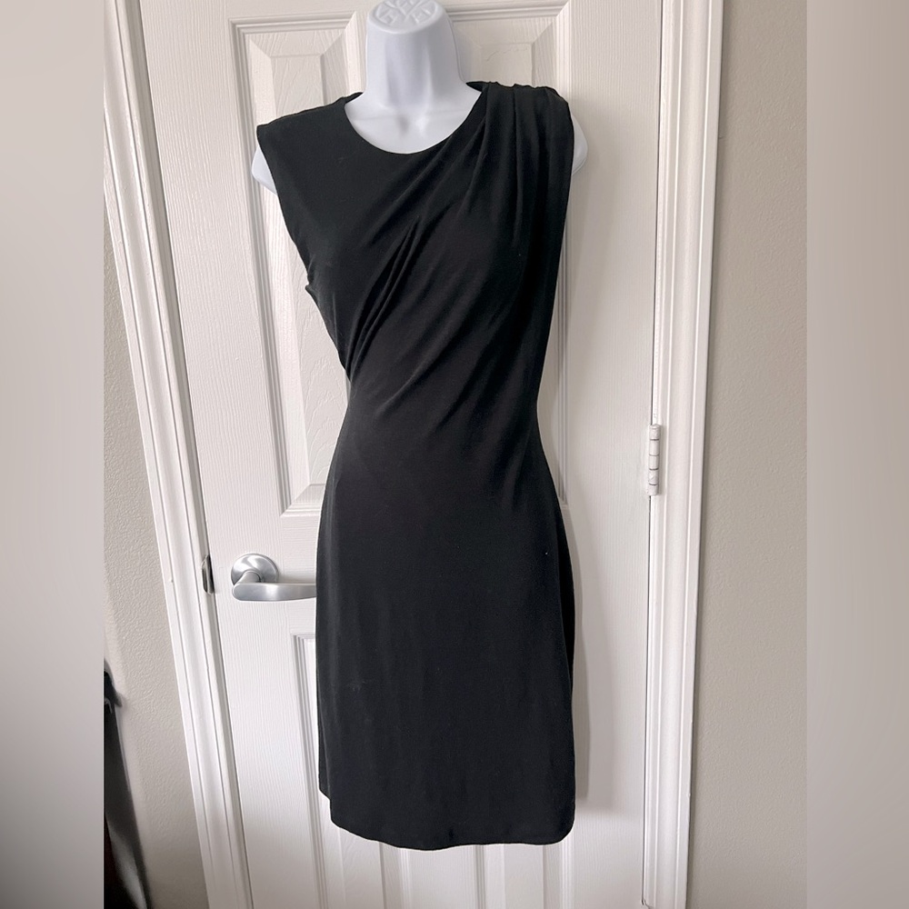 T Alexander Wang Goddess Mini Dress Black Ruched Draped Bodycon Size Medium
